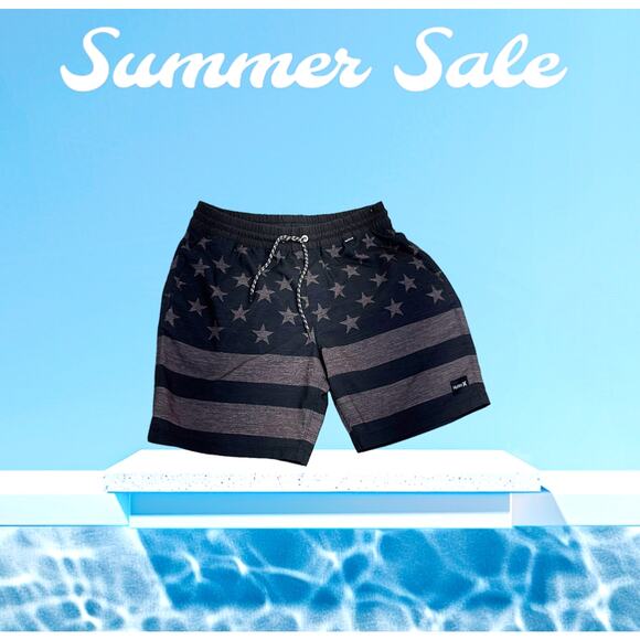 Hurley Swin Board Shorts Gray Stars Stripes American Phantom Drawstring Size S - Picture 2 of 12